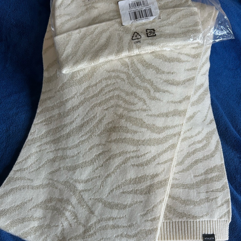 Zebra Print Scarf and Matching Hat
